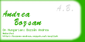 andrea bozsan business card